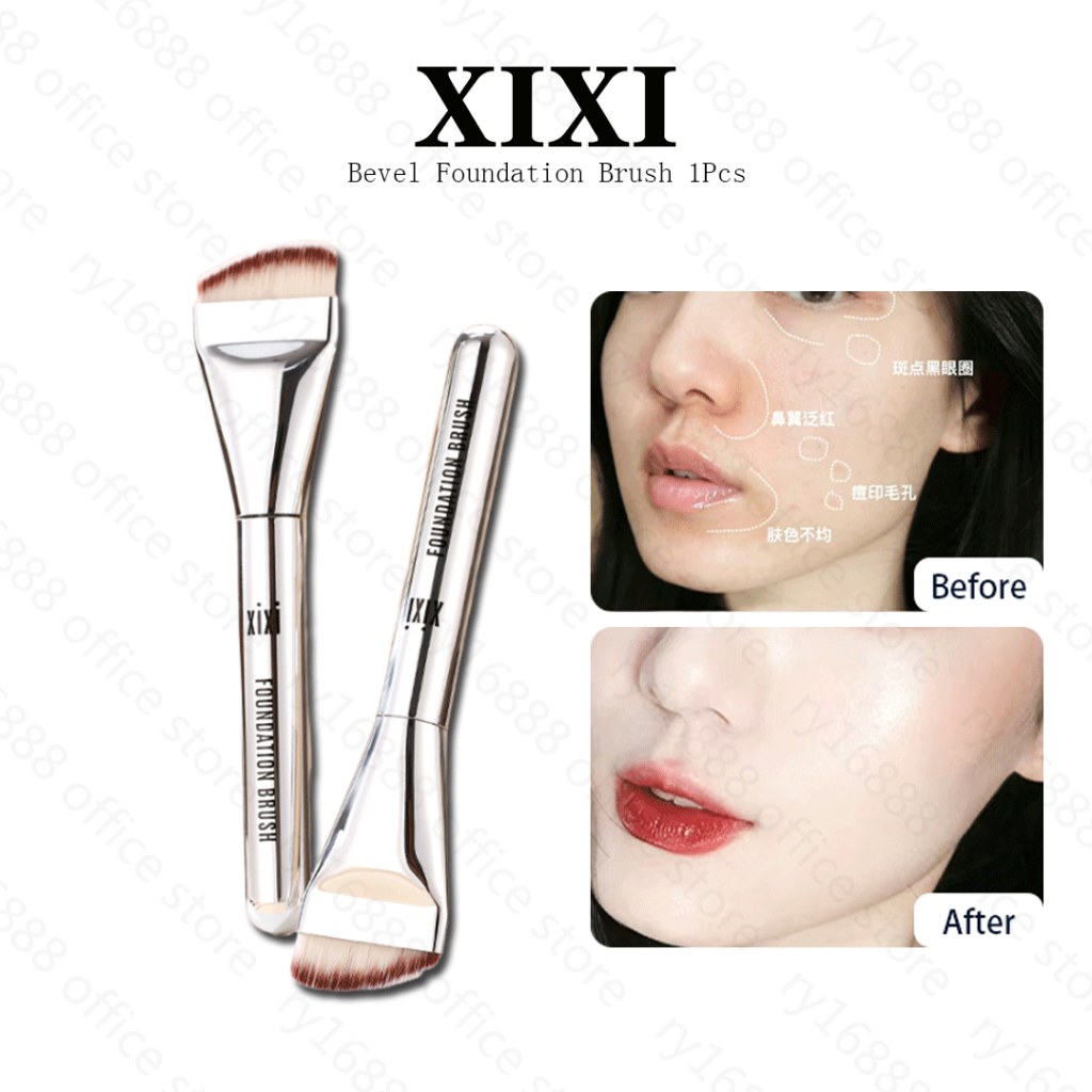 Xixi แปรงรองพื้นเอียง แปรงพอกหน้า 1 ชิ้น ยืดหยุ่นยาก traceless ใบหน้า แปรงแต่งหน้าเครื่องมือ XS-30