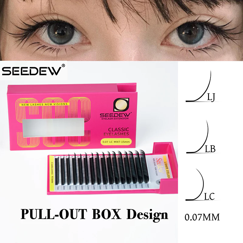 Seedew 0.07 L/LJ/LB/LC/LD ขนตารูปตัว L ขนตางอน สไตล์จีน foxy ขนตาLB ขนตาต่อ Fox Series ปลอม