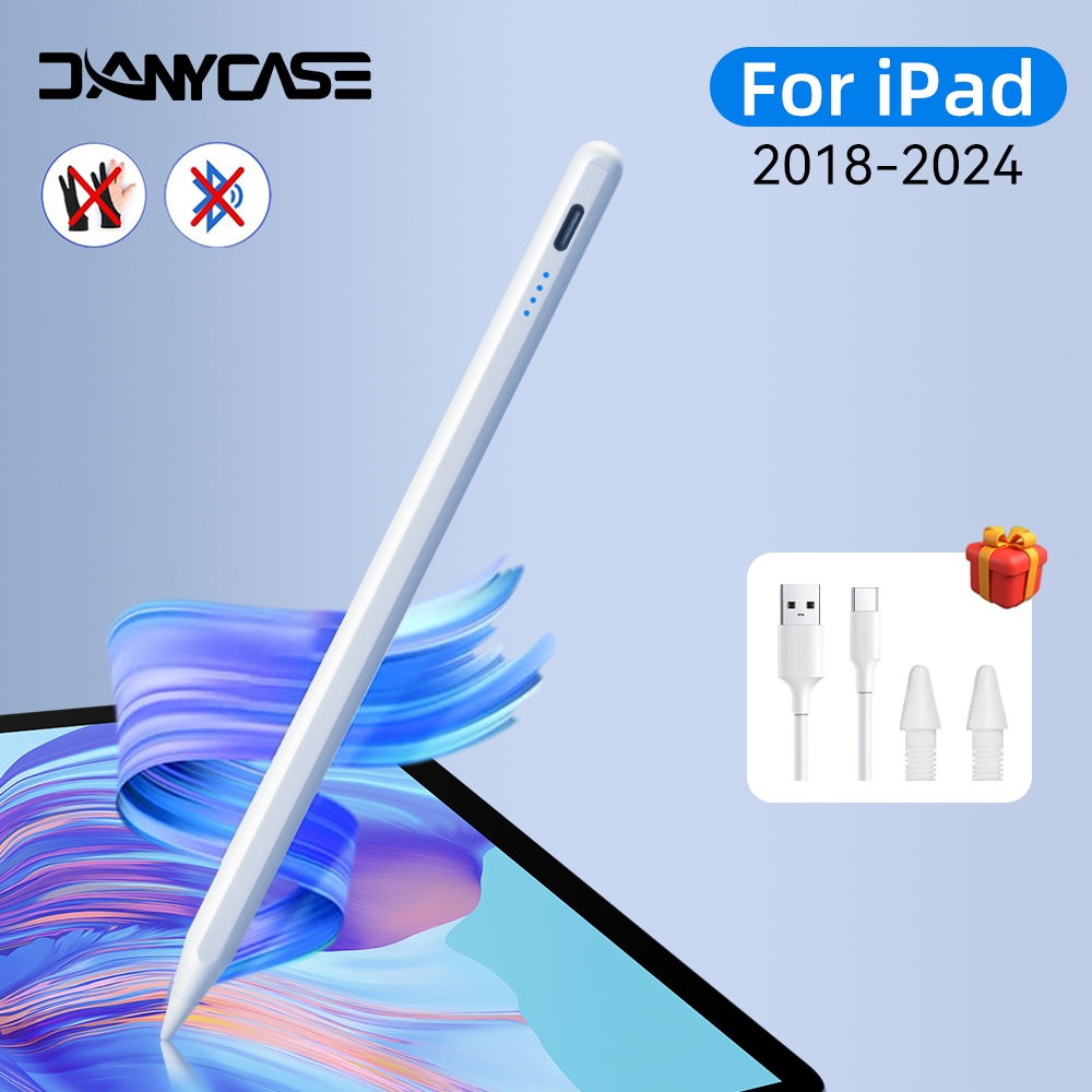 ปากกาสไตลัสสําหรับ iPad Pro 11 Air 6th 11 13 Pro 12.9 13 Air 4 Air 5 3 Gen 7 8 9 6 10th Mini 7 6 5 2018-2024 ดินสอพร้อมการปฏิเสธฝ่ามือเอียง