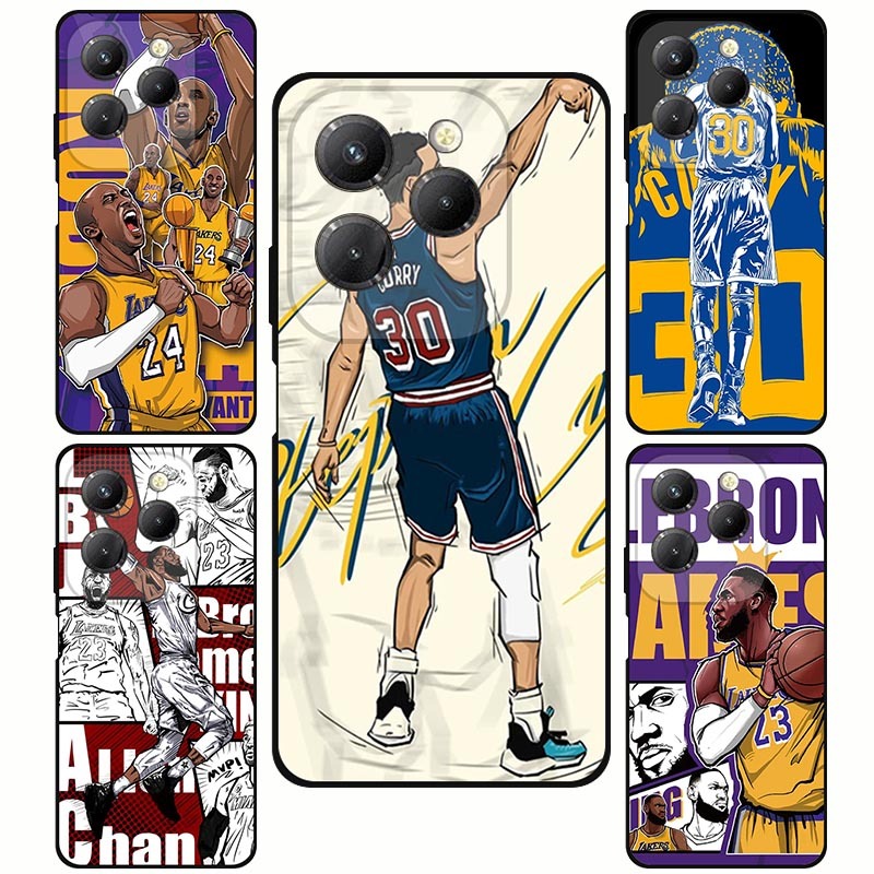 เคส Infinix Hot 40 Pro X6837 Case การ์ตูน Basketball James Curry Soft Black TPU เคสซิลิโคน โทรศัพท์มือถือ เคส