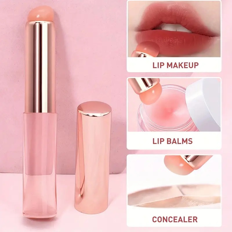 Soft Tip Silicone Lip Brush แปรงแต่งหน้าริมฝีปากแบบพกพาเหมาะสําหรับลิปสติกทารอยเปื้อนลิปสติกแปรงคอนซีลเลอร์ริมฝีปาก