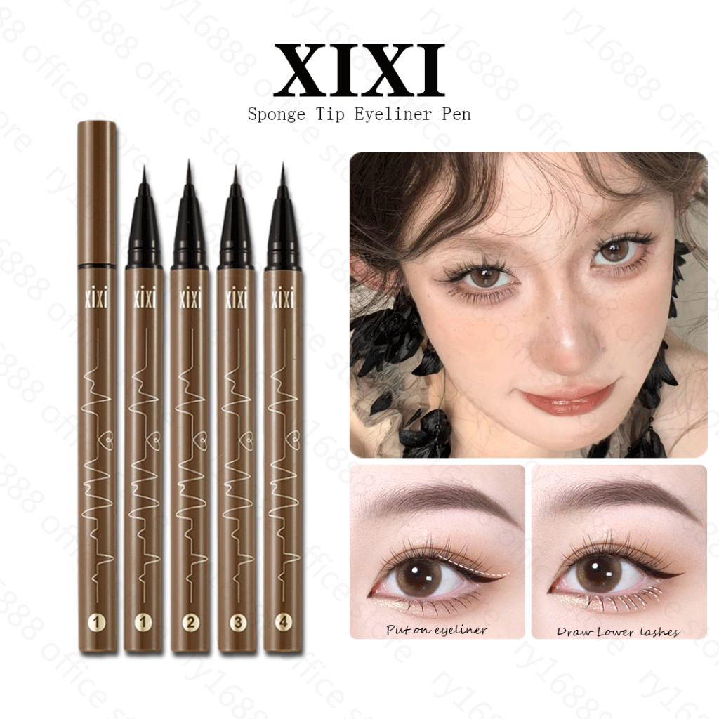 Xixi ฟองน้ําเคล็ดลับอายไลเนอร์ 4 สีติดทนนานกันน้ํา Sweatproof Non Dizzy แต่งหน้าธรรมชาติ Smooth Liquid Eyeliner D709B