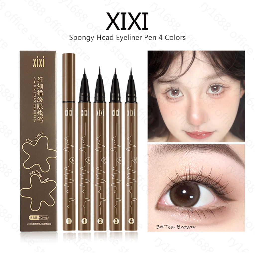 Xixi 0.01 มม.ฟองน้ําเคล็ดลับอายไลเนอร์ติดทนนานสีกันน้ํา แต่งหน้าแห้งเร็วไม่เวียนหัวอายไลเนอร์ชนิดน้ำสีดำสีน้ำตาล D709B