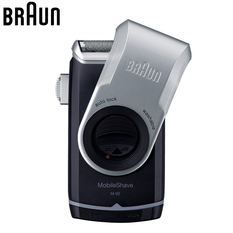 Braun M90 เครื่องโกนหนวดไฟฟ้ามือถือ Shave Trimmer ล้างทําความสะอาดได้ Beard Moulding เครื่องโกนหนวดแห้งแบตเตอรี่แบบพกพาไฟฟ้ามีดโกน
