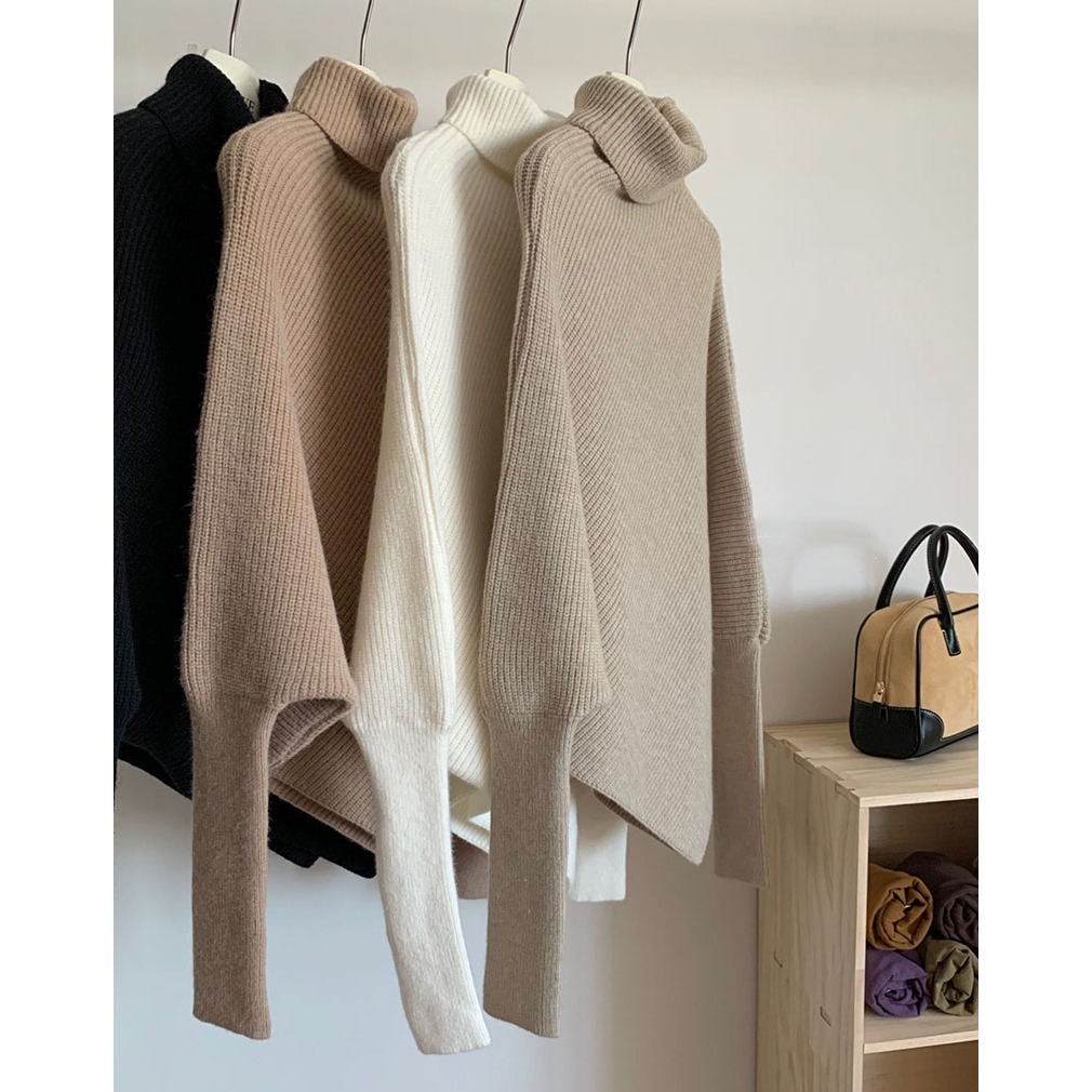 Suxi เสื้อกันหนาวลําลอง แขนยาว คอสูง สไตล์เกาหลี เรโทร มินิมอล สําหรับผู้หญิง - รูปที่ 7