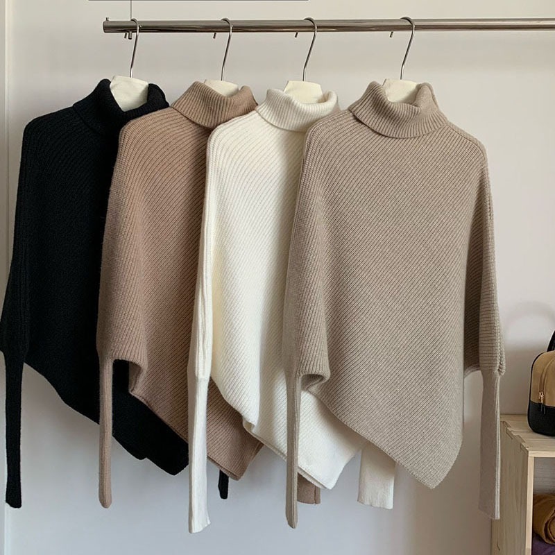 Suxi เสื้อกันหนาวลําลอง แขนยาว คอสูง สไตล์เกาหลี เรโทร มินิมอล สําหรับผู้หญิง - รูปที่ 5