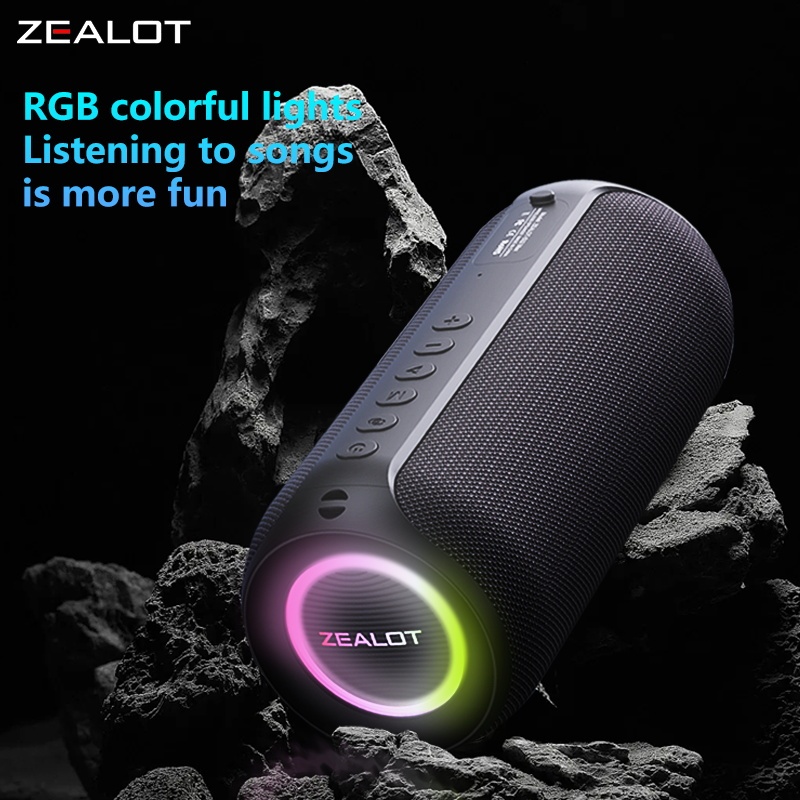 ZEALOT S32 MAX ลําโพงบลูทูธ IPX5 Water-Resistant Bluetooth Soundbox 20W 3600mAh 20H Playtime 4Ω Bass ลําโพงพกพาสําหรับเดินทางกลางแจ้งสระว่ายน้ําขนาดกะทัดรัดทนทานลําโพงไร้สาย