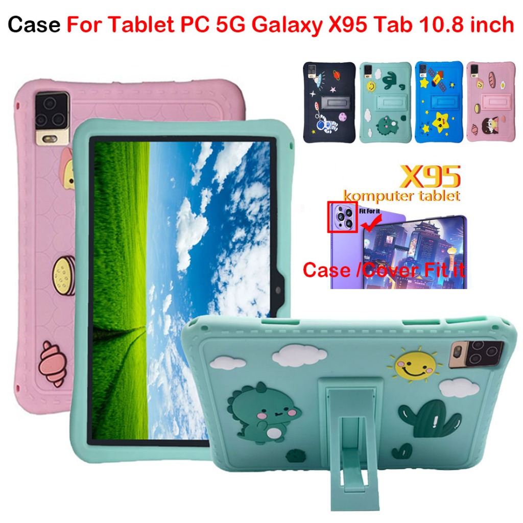 สําหรับ Android แท็บเล็ตพีซี 5G Galaxy X95 Tab 10.8 นิ้วแฟชั่นน่ารักการ์ตูนซิลิโคนอ่อนนุ่ม Drop ทนกรณีแท็บเล็ต Galaxy X95 Pro 10.8 2024 คุณภาพสูง PU หนังฝาครอบ