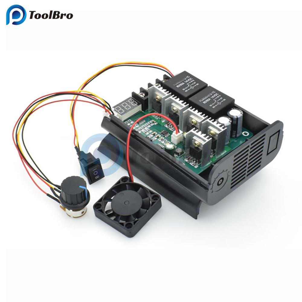 Pwm dc มอเตอร์ควบคุมความเร็วสูงสุด 60A CW CCW จอแสดงผลดิจิตอล 0 ~ 100% ไดรฟ์โมดูลอินพุต 10V ~ 55V
