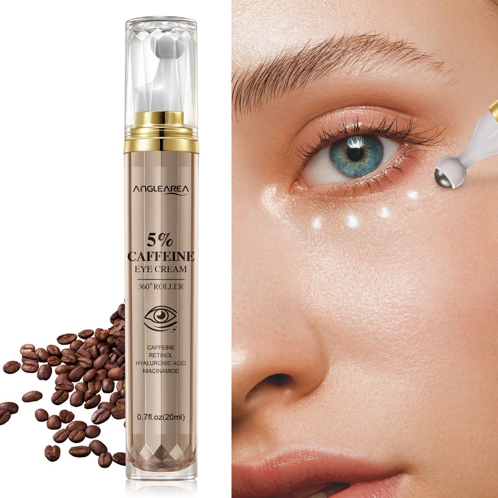 5% Caffeine Eye Cream และ Eye Serum สําหรับความหมองคล้ําและ Eye Care Eye Roller Serum พร้อม 360° Mas