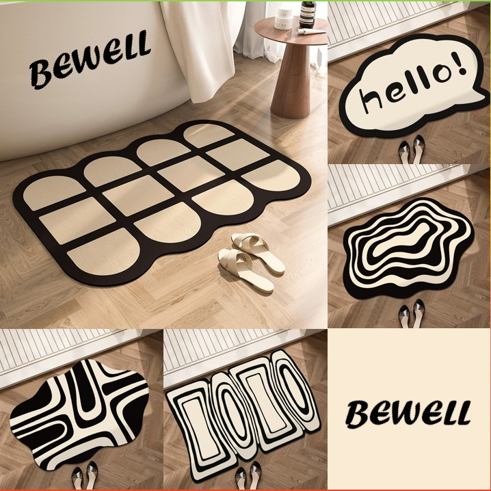 【 พร้อมส่ง】พรมปูพื้น พรมเช็ดเท้ายาง ดูดซับน้ำ มีกันลื่น แห้งไว โทนสีดำ ขนาด 60×40cm พรมปูพื้น มีกันลื่น ดูดซับน้ําได้ดี สําหรับห้องน้ํา