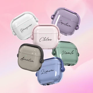 ใหม่สร้างสรรค์ชื่อที่กําหนดเองฝาครอบป้องกันโปร่งใส AirPods Pro 3 กรณี airpods 4 airpods Pro 2 เคสป้องกันป้องกันการล่มสลาย 3 ปลอก 2
