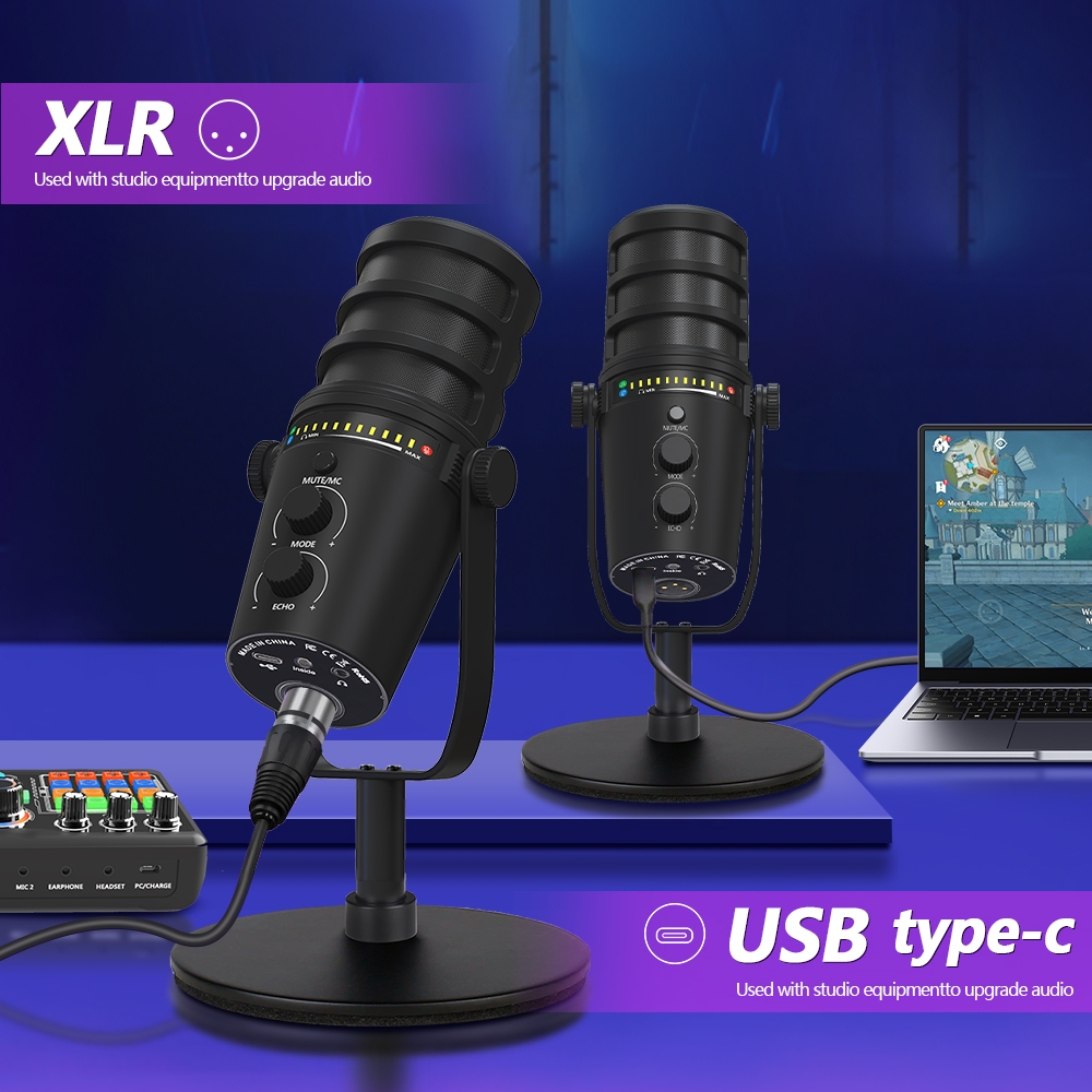 Zealsound Mu7 XLR ไมโครโฟนไดนามิก USB สําหรับการบันทึก Podcast PC สตรีมมิ่งไมโครโฟนสําหรับเล่นเกม