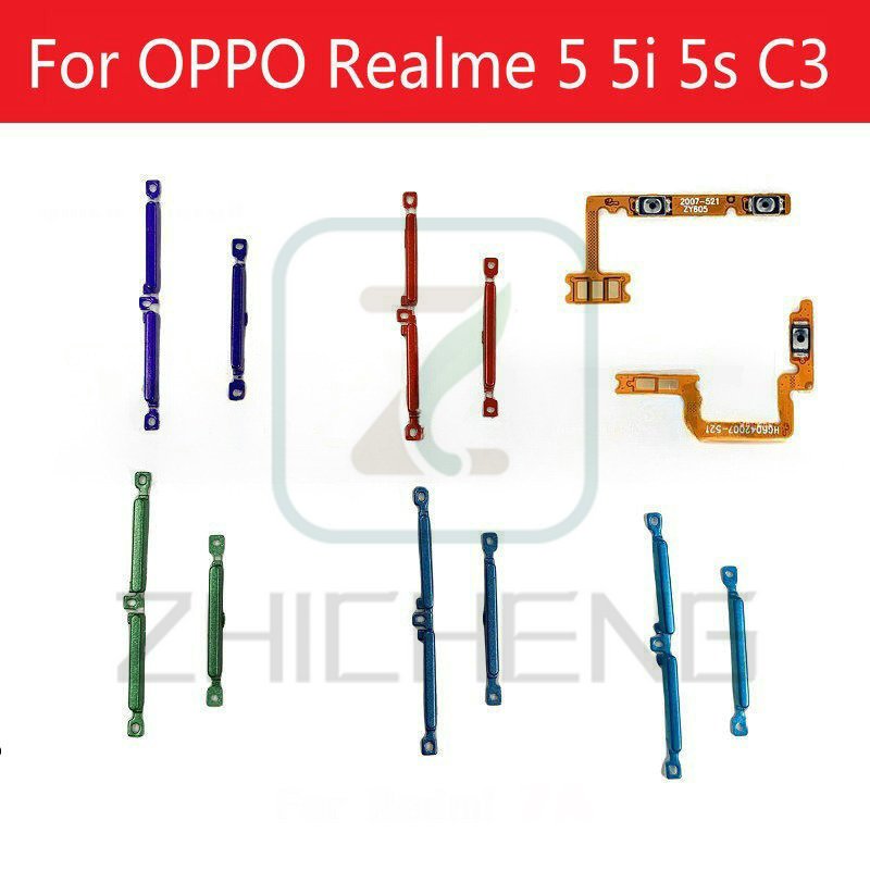 อะไหล่ปุ่มกดสวิตช์เปิด ปิด ด้านข้าง สายเคเบิ้ลอ่อน แบบเปลี่ยน สําหรับ OPPO Realme 5 5i C3