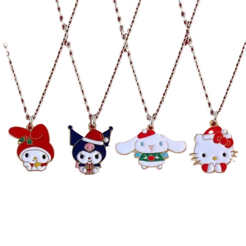 Merry Christmas/2024 ใหม่สร้อยคอคริสต์มาส Kuromi สําหรับผู้หญิงเทศกาล Charm อุปกรณ์เสริม