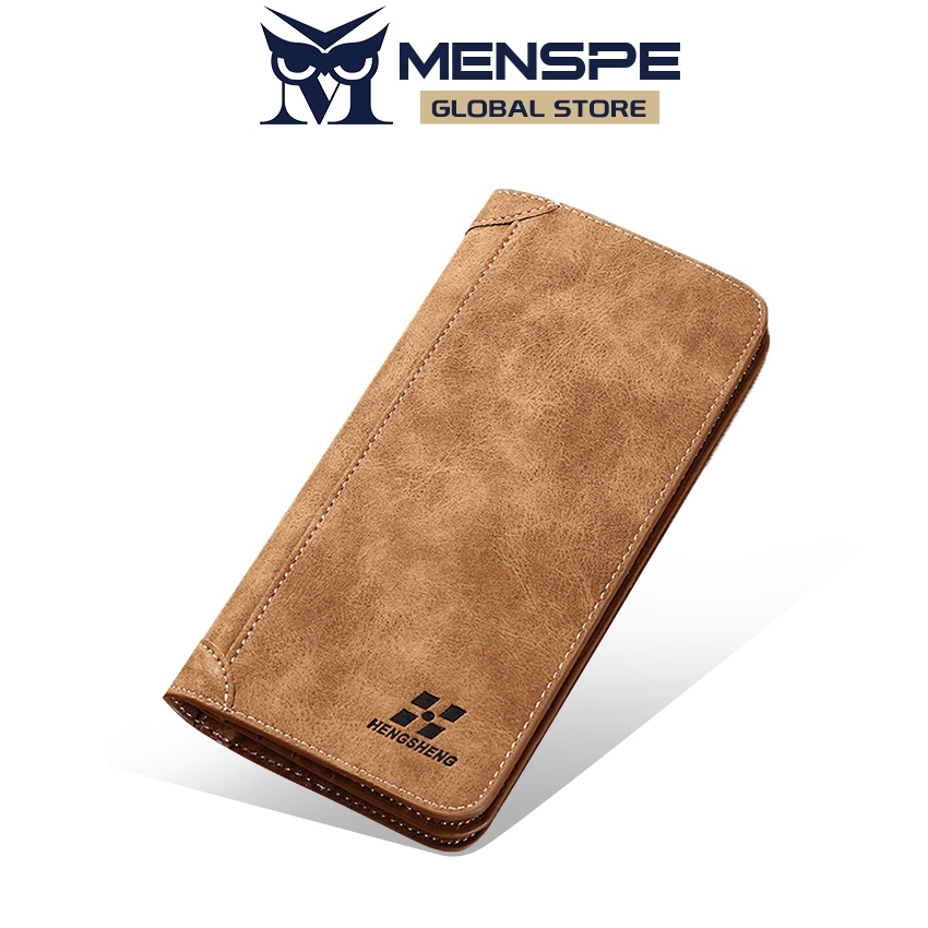 Menspe Mens PU Long Wallet Multi-Functional Large Capacity Multi-Card Position ID บัตรเครดิตผู้ถือเหรียญกระเป๋า PU หนังกระเป๋าเหรียญกระเป๋าสตางค์ธุรกิจ