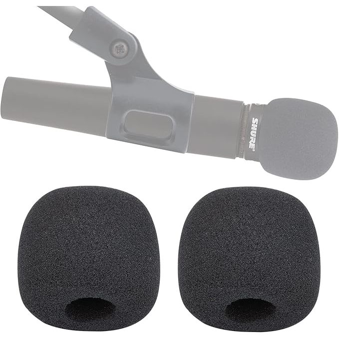 Shure SM57 Pop Filter Mic Foam Cover - SM57 Wind Cover ใช้งานร่วมกับ Shure SM57-LC ไมโครโฟนสีดําตัดเ