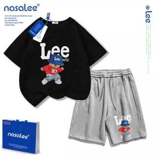 NASAชุดแฟชั่นเด็ก เสื้อยืดแขนสั้น กางเกงขาสั้นเด็ก กางเกงขาสั้นสบายๆ ผ้าฝ้าย 100% นุ่มสบาย