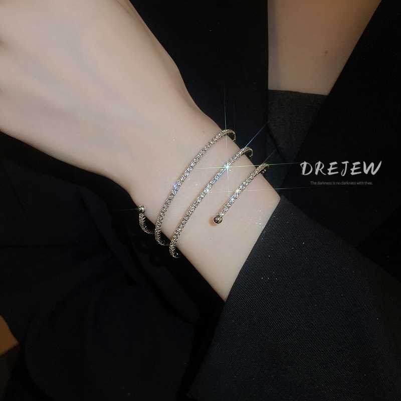 DREJEW เดรช เพชร-หุ้มห่อสามชั้นสร้อยข้อมือยุโรปและอเมริกาแสงหรูหราเครื่องประดับ