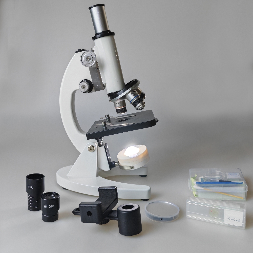 กล้องจุลทรรศน์ 40x-2400x โลหะสําหรับ Home Education ของเล่นวิทยาศาสตร์ Biological Optical ชุดกระเป๋าถือ