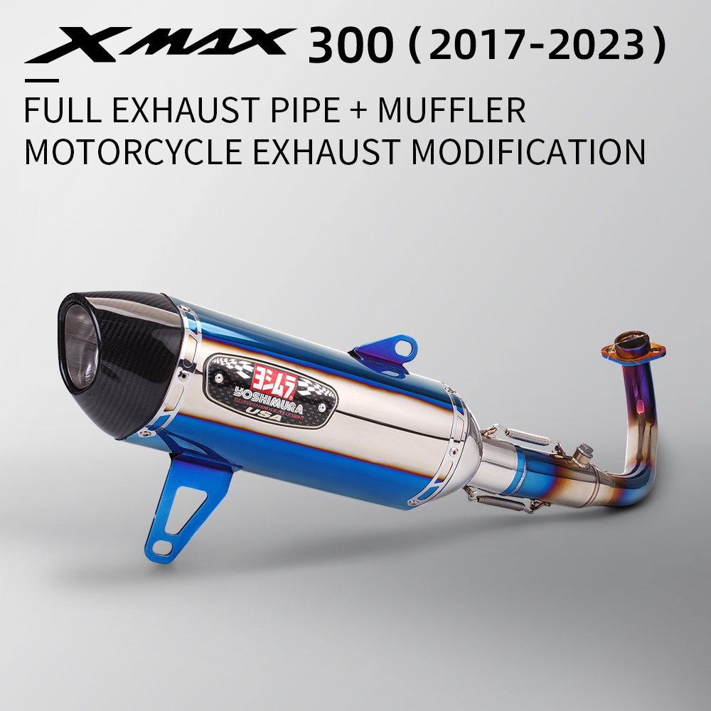 เหมาะสําหรับ XMAX300 xmax 2017-2023 รถจักรยานยนต์ไอเสียหนีรถจักรยานยนต์ท่อไอเสียแขนสไลด์รถจักรยานยนต์ด้านหน้าท่อสแตนเลสท่อ
