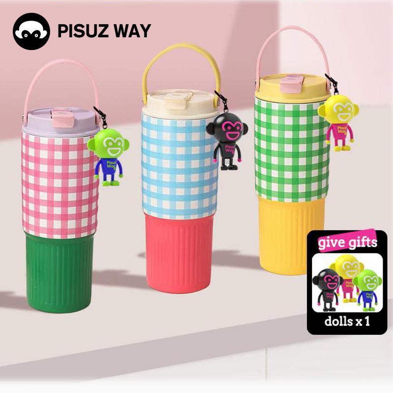 PISUZ WAY ขวดน้ำสแตนเลส ขนาด 750มล. สีสวย น่ารัก มีหูหิ้ว พกพาสะดวก รักษาอุณหภูมิ