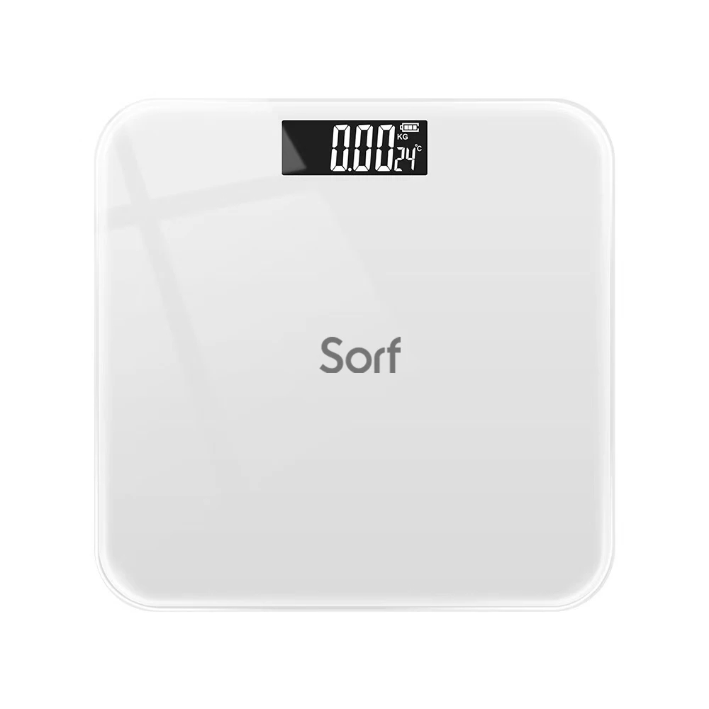 Sorf เครื่องชั่งน้ำหนักวัดไขมัน 180kg วัดไขมัน BMI 21 ค่า เชื่อมต่อแอพ iOS/Android ชาร์จ USB หน้าปัดกระจกนิ