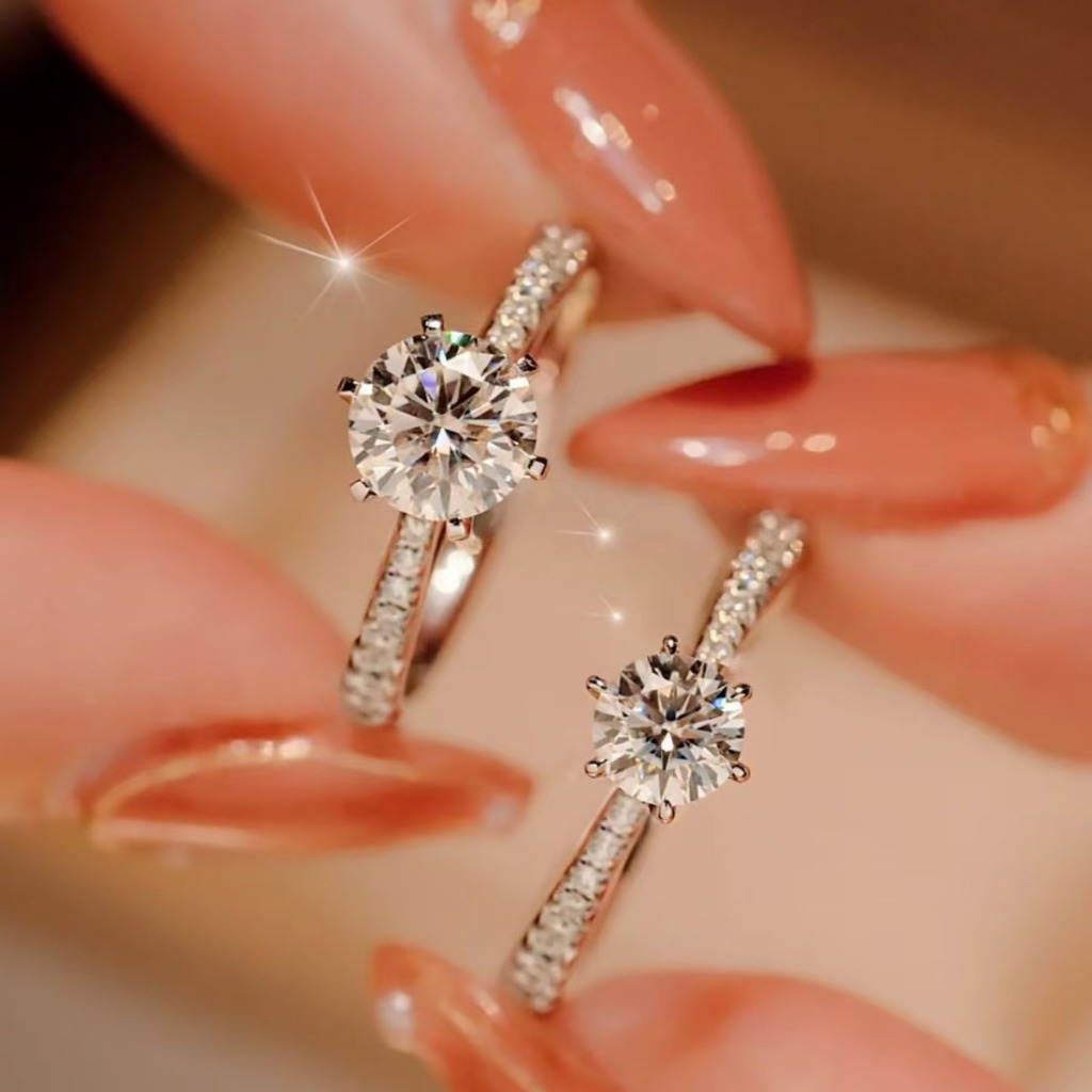 0.5ct/1ct/2ct moissanite diamond women Ring for party/ gift GRA Certificate