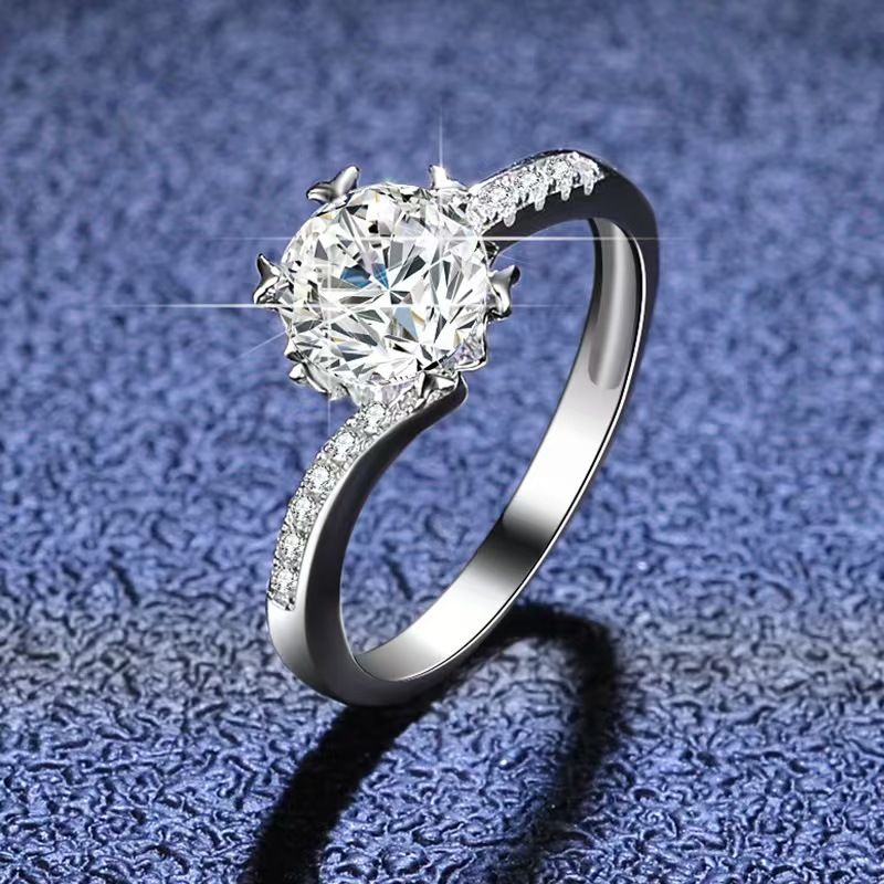 D/VVS1 0.5ct/1ct/2ct moissanite diamond women Ring for gift/party