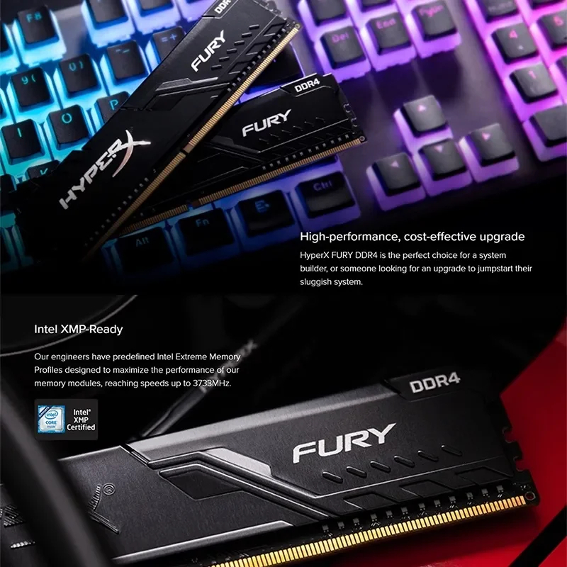 Kingston HyperX FURY DDR4 16GB 8GB 4GB 3200MHz 2666MHz 2400MHz 2133MHz PC4 หน่วยความจํา RAM เดสก์ท็อป 288pin 1.2V DIMM
