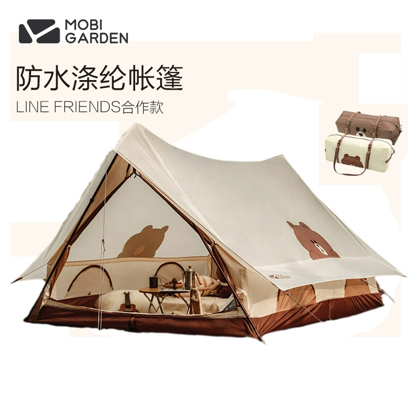 Mobi GARDEN Outdoor Line Friends Co branded Brown Bear Camping Tent กันฝน Era 150 Family Tent