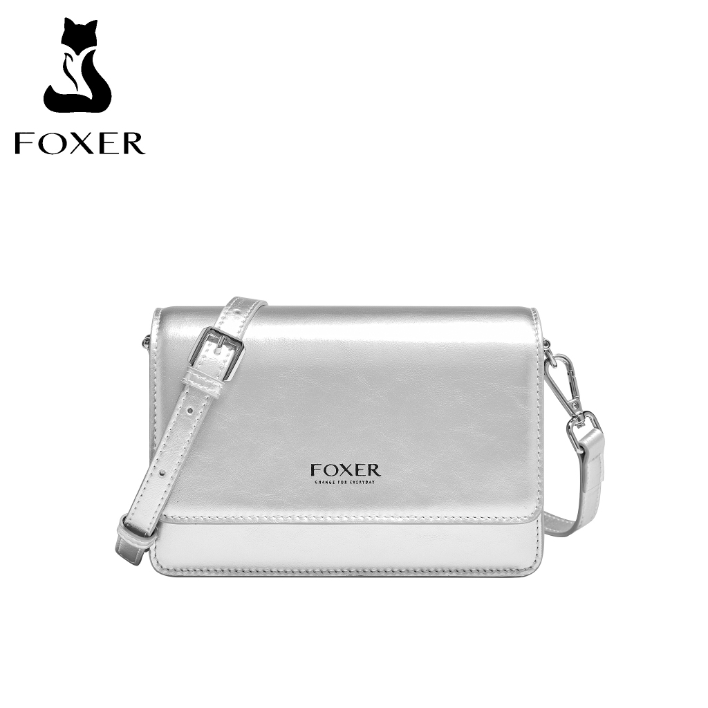 Foxer กระเป๋าสะพายไหล่กระเป๋าถือหนังแท้สําหรับผู้หญิง
