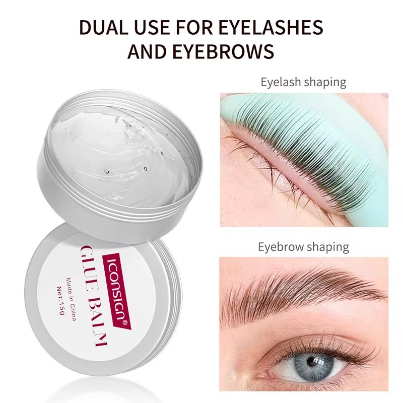 Iconsign 8 กรัม/15 กรัม/25 กรัมกาวบาล์มสําหรับ Lash Lifting Fast Fixing รูปร่าง Brow และ Lashes Lift กันน้ําขี้ผึ้งความงามอุปกรณ์แต่งหน้า