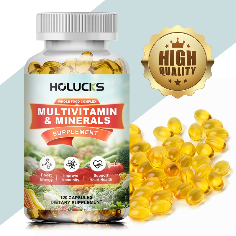 Holucks Whole Foods Multivitamin for Women & Men - อาหารเสริมวิตามินและแร่ธาตุพร้อมวิตามิน A, B-Complex, C, D3 & Zinc แคปซูลมังสวิรัติ