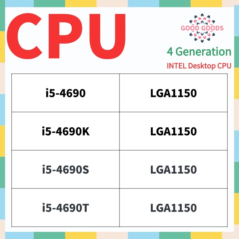 I5-4690 i5-4690K i5-4690S i5-4690T 4th generation INTEL Core Desktop CPU LGA1150