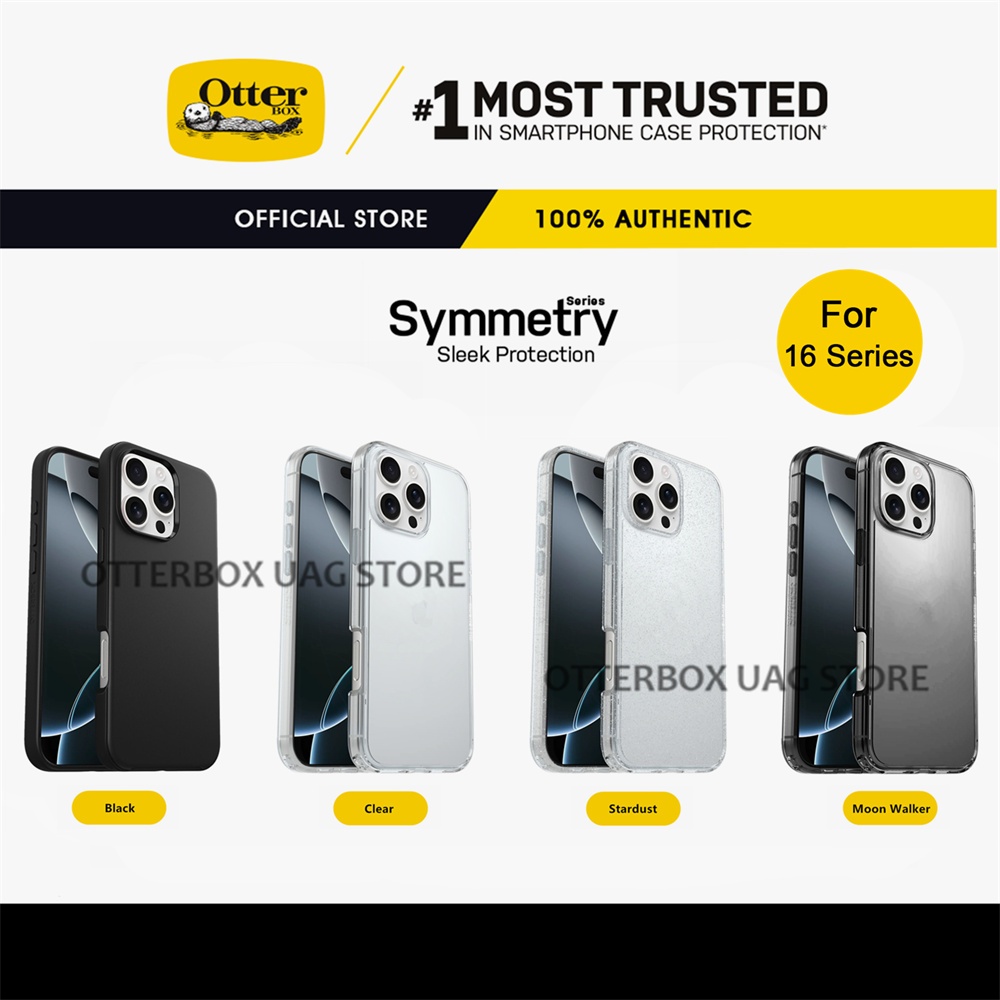 เคส OtterBox รุ่น Symmetry Black / Clear / Stardust Series - iPhone 16 15 14 Pro Max / 16 15 14 Plus / 13 12 11 Pro Max / 13 12 Pro / 13 12 Mini / XS Max / XR / XS / 8 7 Plus / SE2