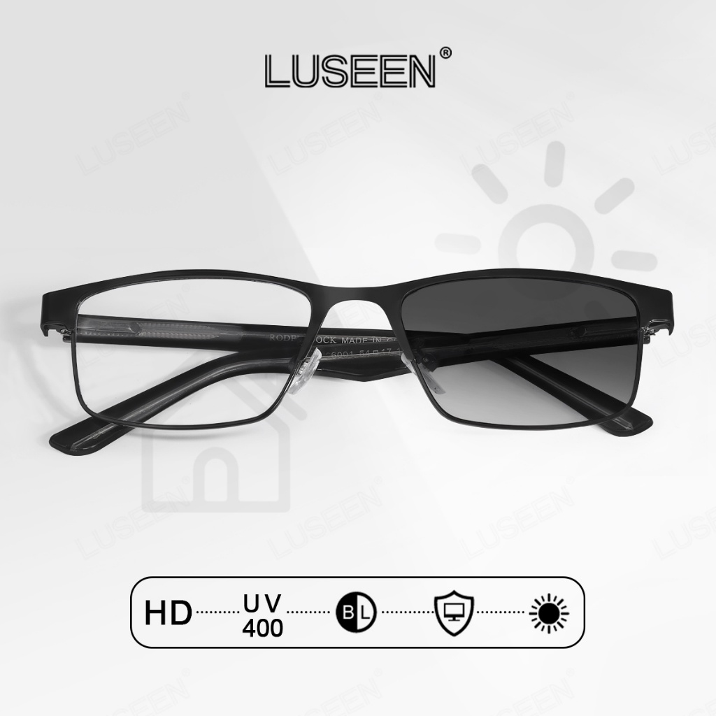 LUSEEN แว่นตา โฟโตโครมิก ป้องกันรังสีแว่นตาคอมพิวเตอร์แว่นตาสําหรับผู้ชายและผู้หญิงแว่นตาแว่นตา ยูนิ