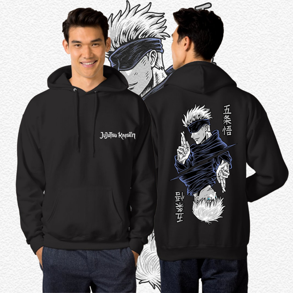 เสื้อฮู้ดแขนยาวอ jujutsu Kaisen Gojo Sataoru hoodieผู้ชายผู้หญิงจัมโบ้ขนาดใหญ่ญี่ปุ่นอะนิเมะ ขนาด M-3XL