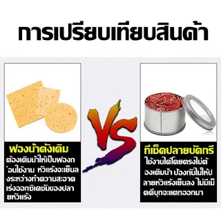หัวแร้งบัดกรีกรอง ทําความสะอาดปลายหัวฉีด ทองแดงลวดได้ดี หัวแร้งบัดกรีเหล็กใหม่ ทนต่ออุณหภูมิสูง ไม่ต้องใช้น้ำ สารต้านอนุมูลอิสระ ลูกเหล็กเช็ดปลายบัดกรี