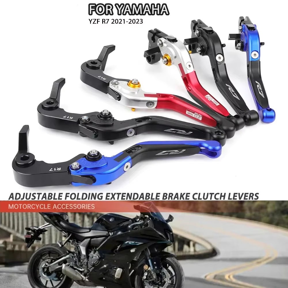 R7 พับคลัทช์เบรคสําหรับ YAMAHA YZF R7 2021-2024 อุปกรณ์เสริมรถจักรยานยนต์ปรับขยายเบรคจับ YZFR7 2023