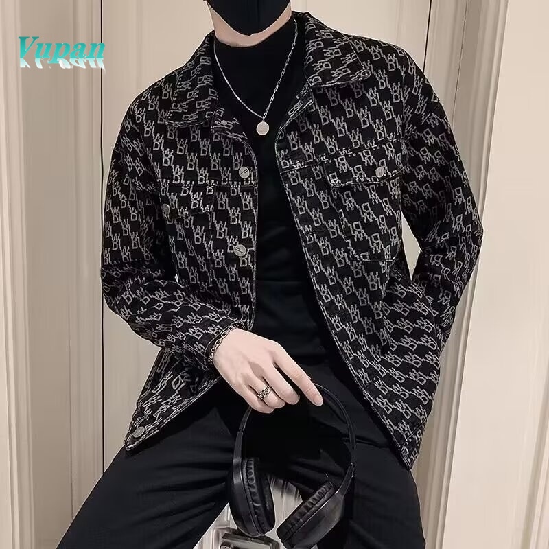Vuapn Mens Suit ชุดสูทผู้ชายสีดํา สไตล์ลาย