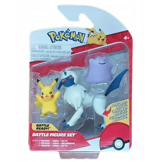 Pokemon Clip n Go Battle Feature Figure Multi-Pack Action Ready Pack Plus Sticker (Absol Pikachu และ