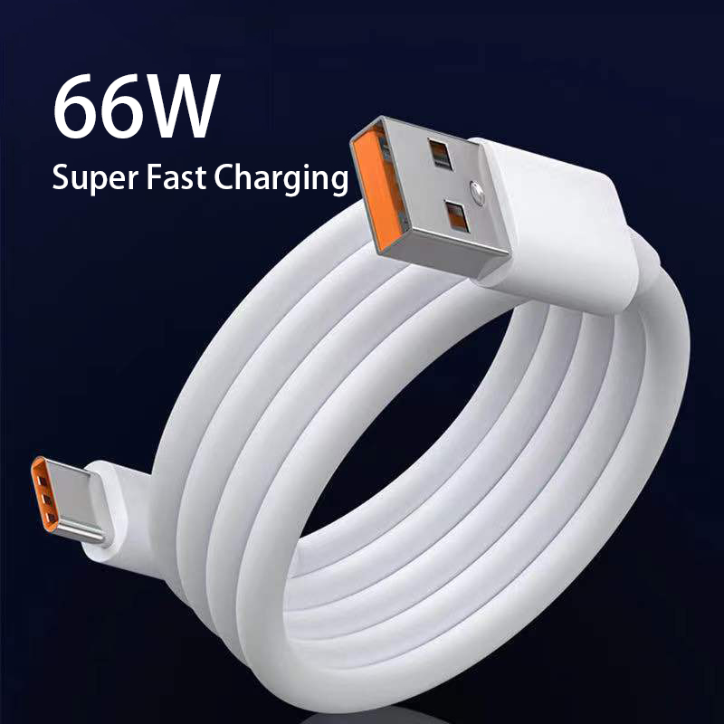 6a สายชาร์จ Type-C USB Fast Charging Data Cable 6A Turbo สายชาร์จสําหรับโทรศัพท์ Xiaomi