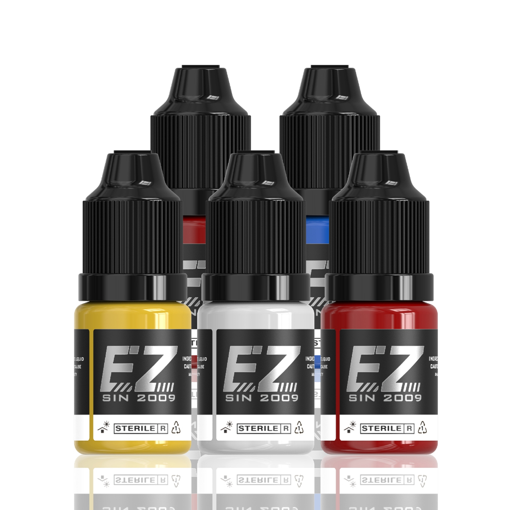 5ขวด7ml EZ tattoo InkSชุดขั้นสูงหมึกสักเม็ดสีชุดใช้สําหรับแต่งหน้า3Dความงามผิวศิลปะร่างกายสีสุ่มจับคู่