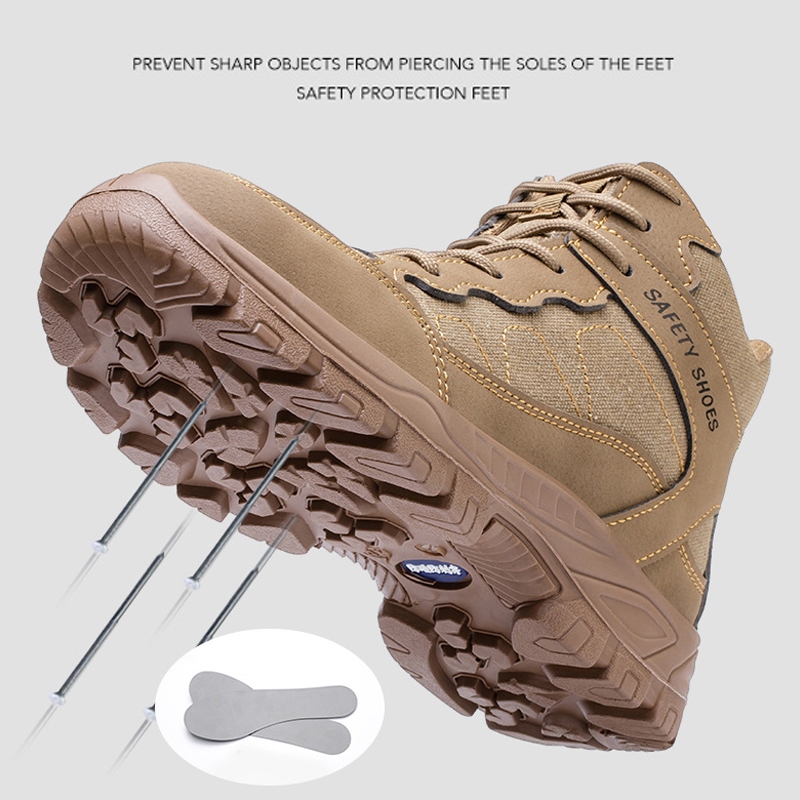 safety men shoes/รองเท้าบูทนิรภัยที่มีหัวเหล็กป้องกันการเจาะ เพื่อความปลอดภัยสำหรับผู้ชาย