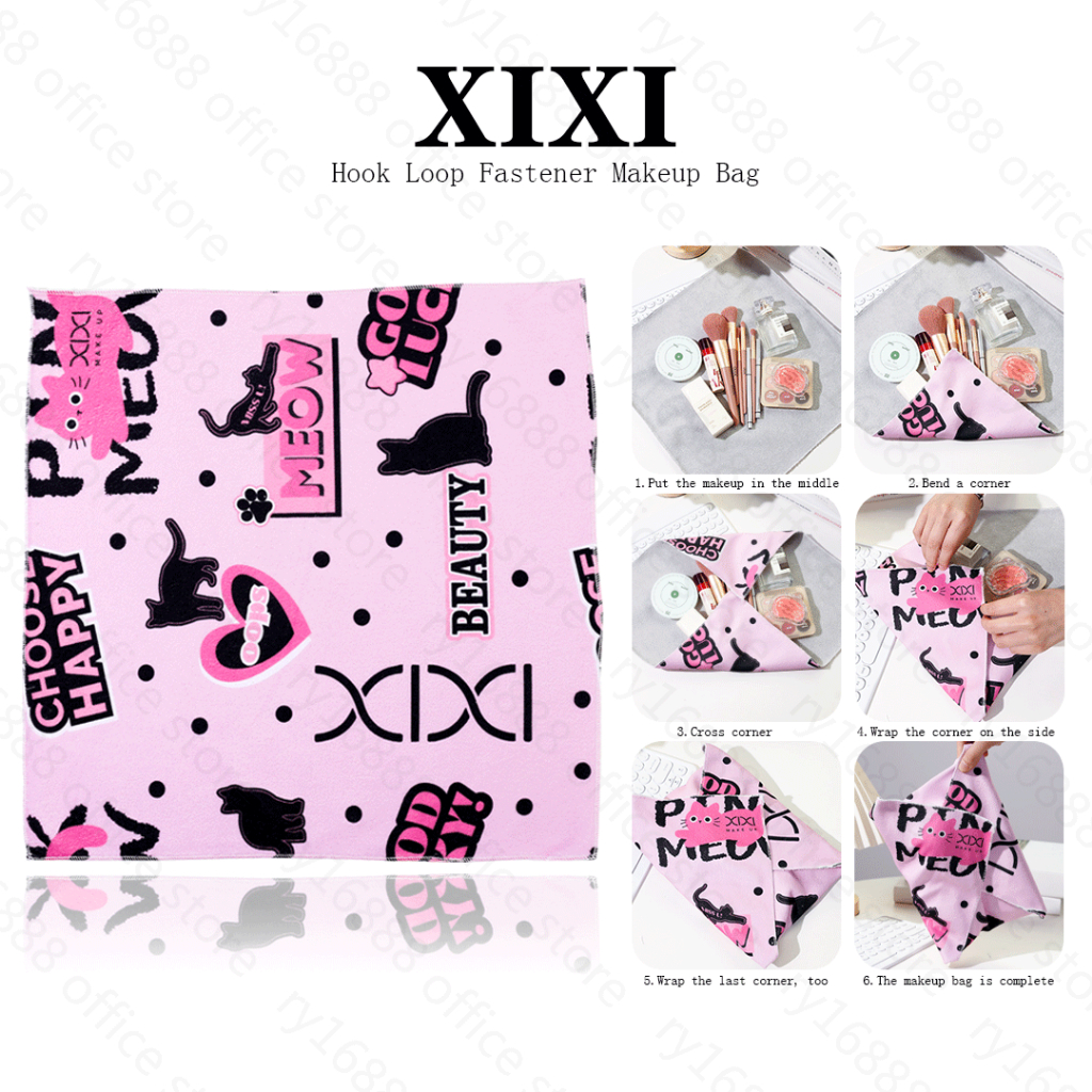 Xixi Touch Fastener กระเป๋าเครื่องสําอางขนาดใหญ่ความจุความหนืดสูงกันฝุ่น Scratch-proof กระเป๋าเก็บแบบพกพา GJ-186A