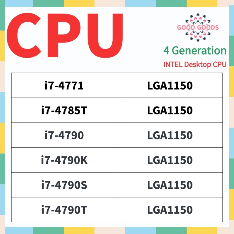 I7-4771 i7-4785T i7-4790 i7-4790K i7-4790S i7-4790T 4th generation INTEL Core เดสก์ท็อป CPU LGA1150