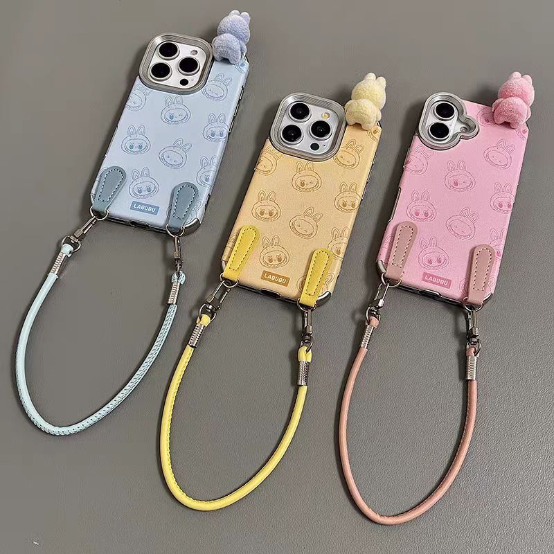 Labubu/เคสนิ่ม/สีฟ้าเข้ากันได้สําหรับiphone 11 12 13 pro max 14 14Pro 14promax 15 15Pro 15Promax 16 16pro 16Promaxกรณี