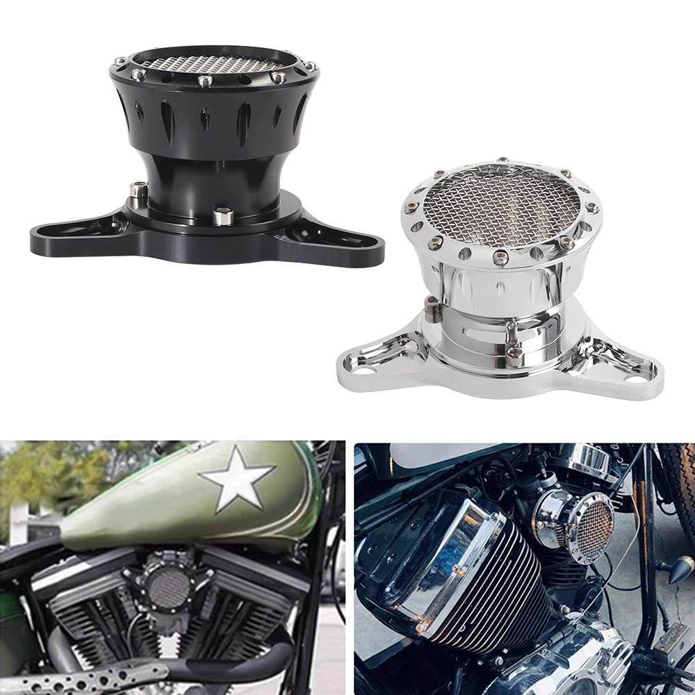 รถจักรยานยนต์ Retro Velocity Stack Air Cleaner ตัวกรองไอดีสําหรับ Harley Sportster XL883 เหล็ก XL1200 48 72 Roadster Hugger 2004-2019