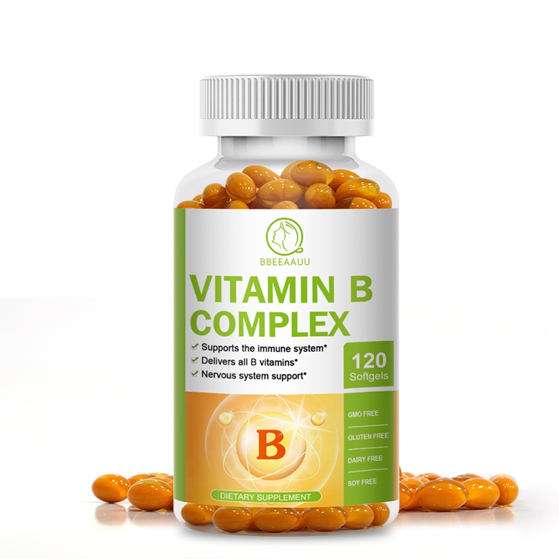 【BBEEAAUU】 วิตามินบี VITAMIN B COMPLEX ,B6,B12,CoQ10,All 8 Vitamins,120 แคปซูล สนับสนุนระบบภูมิคุ้มกัน ให้วิตามินบีที่จําเป็น ให้ระบบประสาททั้งชายและหญิง อาหารเสริม